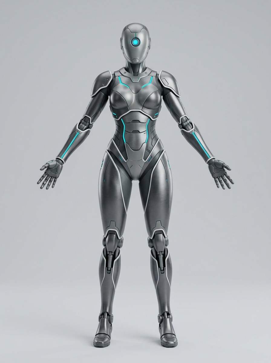 a02 concept driver — slender cyan-accented android