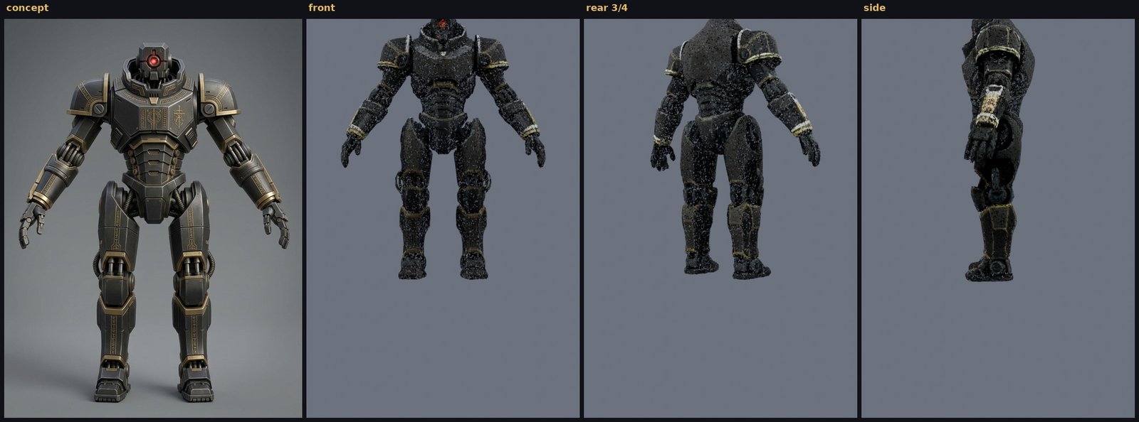 rev9_preacher forged mech, three views
