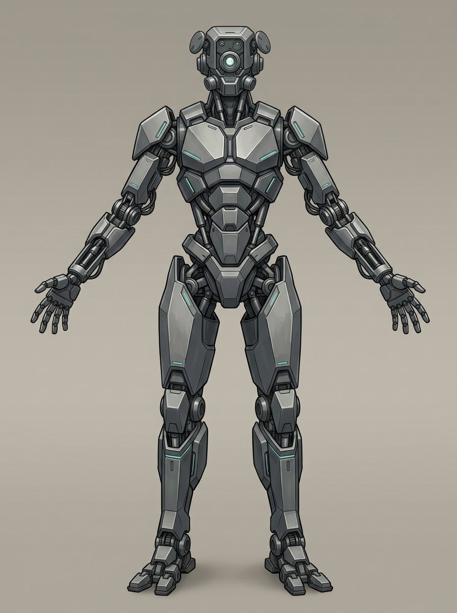 the_synthetic_analyst concept driver — sleek dark humanoid analyst android