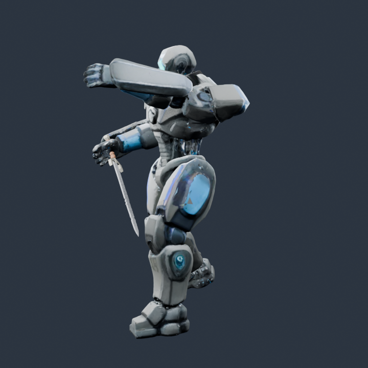 Actual Aegis7 heavy contact from the side showing the unenclosed sword hilt