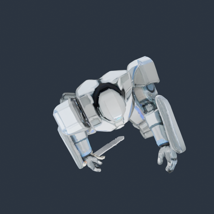 Actual Aegis7 heavy contact from above: open fingers beside the sword handle