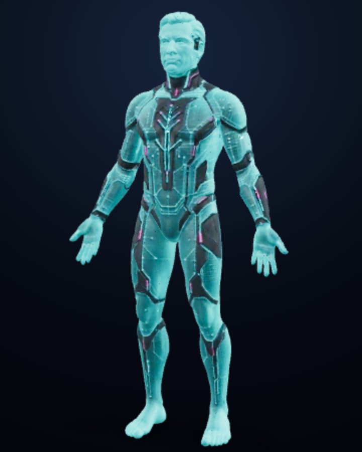 Archivist Alan-T — Prism humanoid build, off-screen render