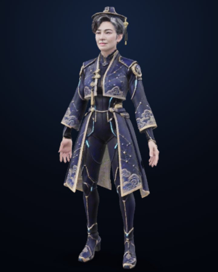 Ark Scholar Kim Da Hyun — Prism humanoid build, off-screen render