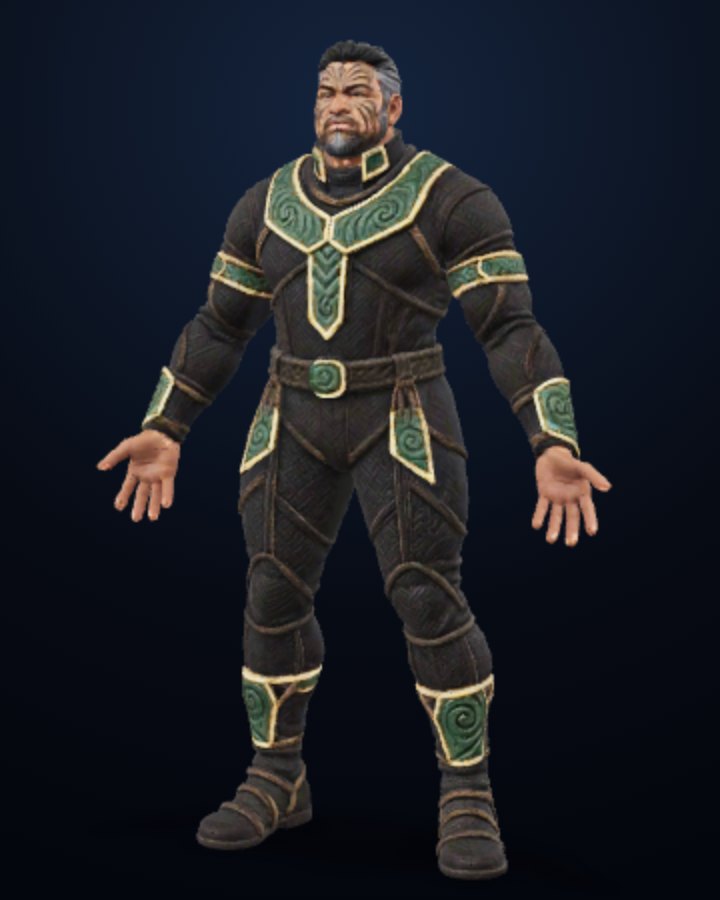 Arohanui 'Ara' Te Kohure — Prism humanoid build, off-screen render
